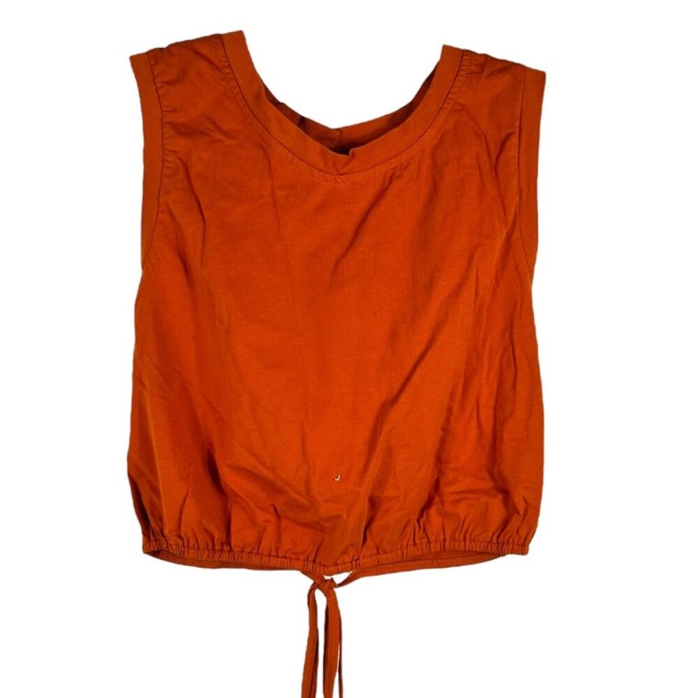 Le Lis Vibrant Orange Sleeveless Top Medium